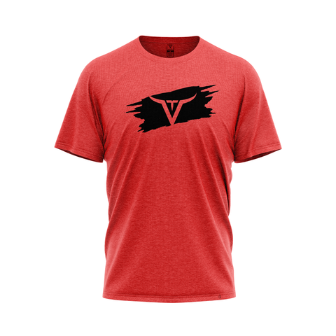 Red Legacy Brush Stroke Round Neck T-Shirt