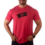 Red Legacy Brush Stroke Round Neck T-Shirt