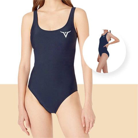 Kids Logo One Piece Navy Swimsuit